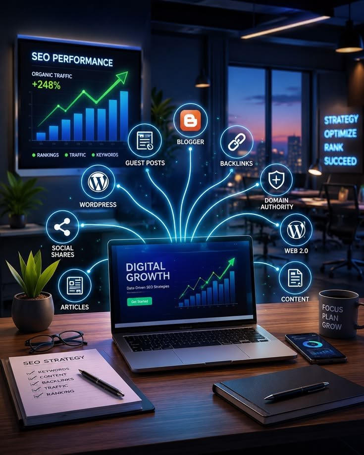 digital marketing strategy with seo ,content and analytics